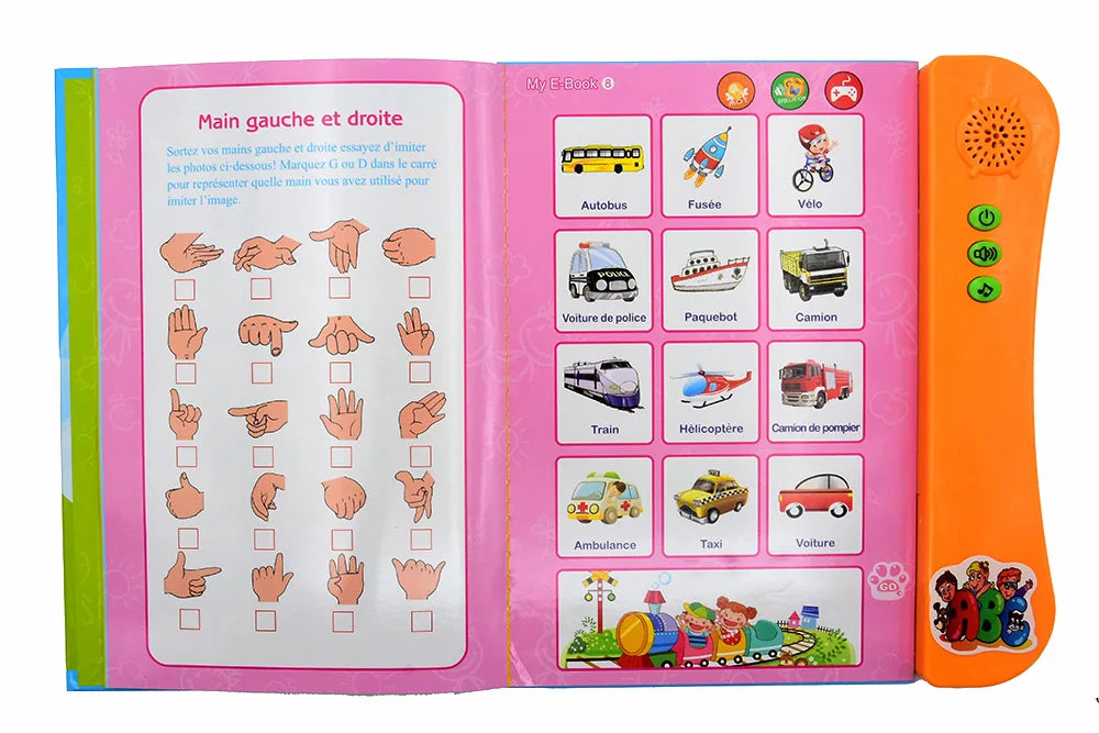 Kids Talking Book French English Interactive Early Education Toy Preschool Language Learning Aid Best Gift for Children