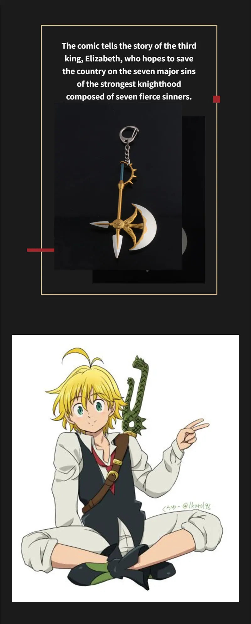 Anime Deadlys Seven Sins Escanor Rhitta Keychain Nanatsu no Taizai Axe Bottle Opener Pendant Keyring for Men women Gift Jewelry
