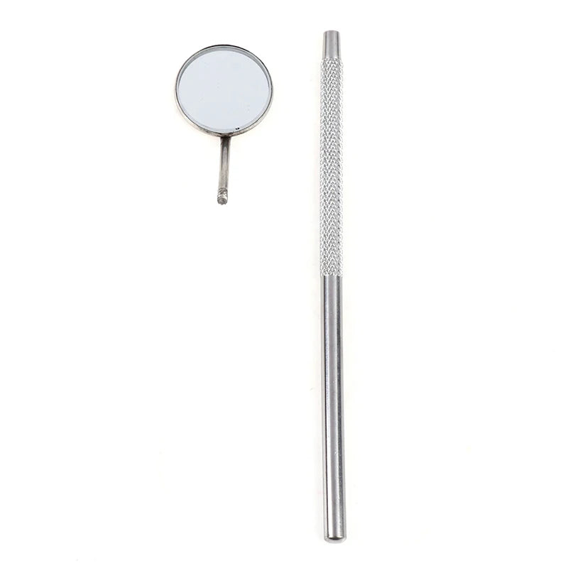 NIGF 1pc Stainless Steel Dental Oral Mirror Eyelash Extension Teeth Whitening Cleaning Tool Makeup Tool Handle Mirror