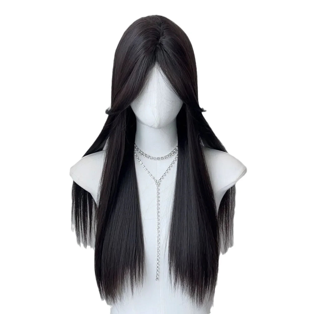 Ashely Black Brown Wig for Woman 24inch Daily Use Lolita Water Wavy Big Waves Long Curly Hair Long Straight Hair Synthetic Wigs