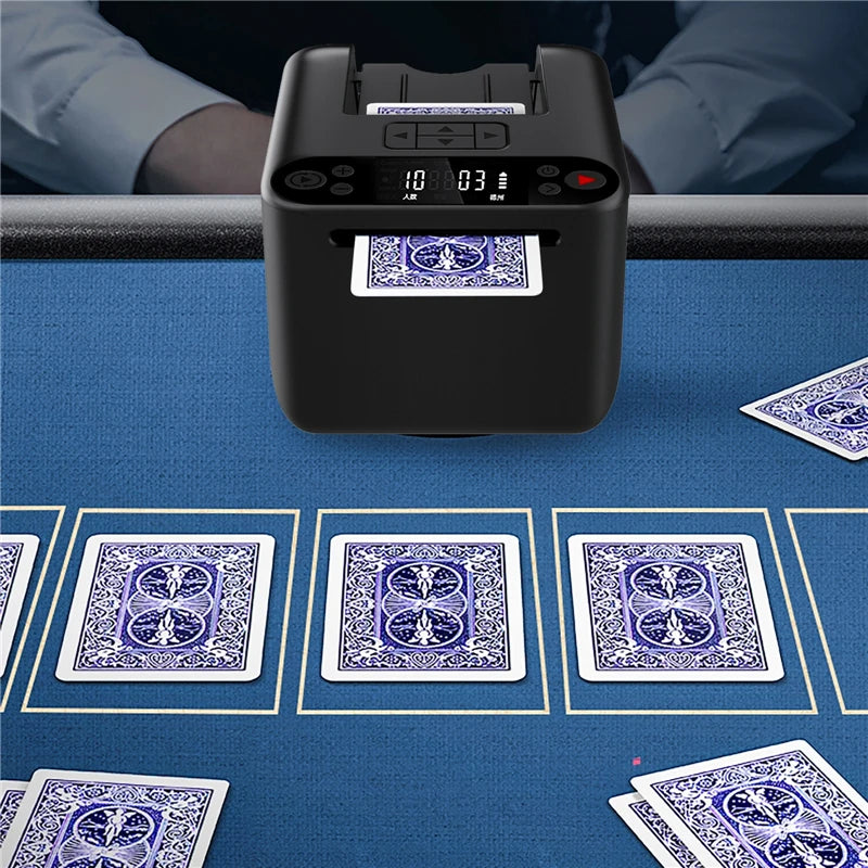3 Decks Poker Playing Card Dealing Machine 360° Rotating Automatic Card Dealer Smart Dispenser Rechargeable 5000mAh