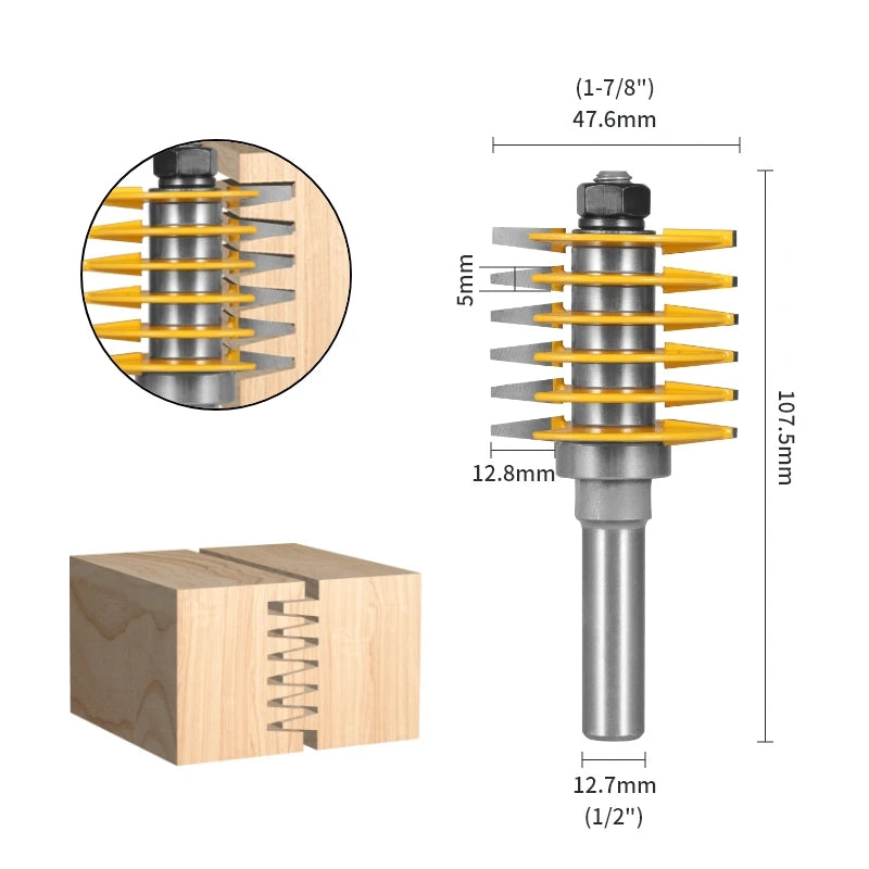 YUSUN 2-Teeth Adjustable Finger Joint Router Bit – Professional Woodworking Tool