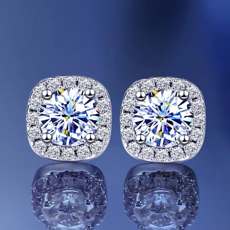 JoyceJelly S925 Sterling Silver Moissanite Diamond Jewelry Set – 1 Carat Necklace, Ring & Earrings