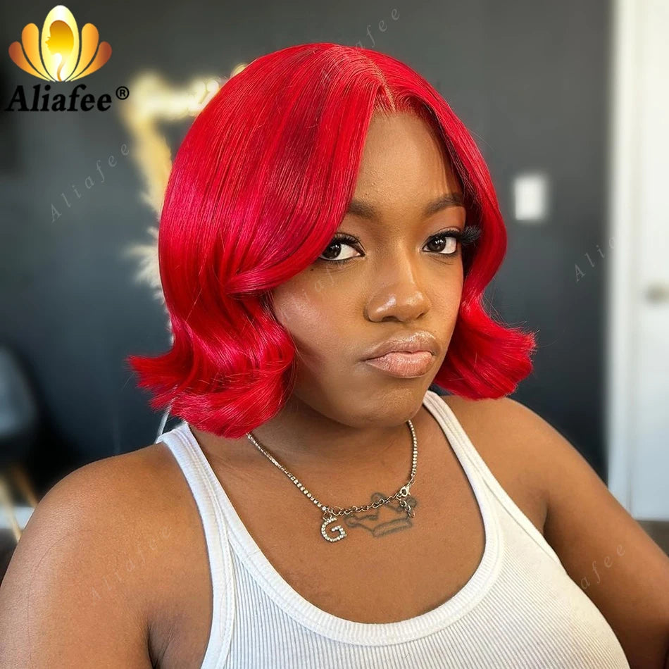 Ombre Blonde Short Bob Lace Front Wig | 200% Density | 13x4 Transparent Lace | 100% Brazilian Remy Hair