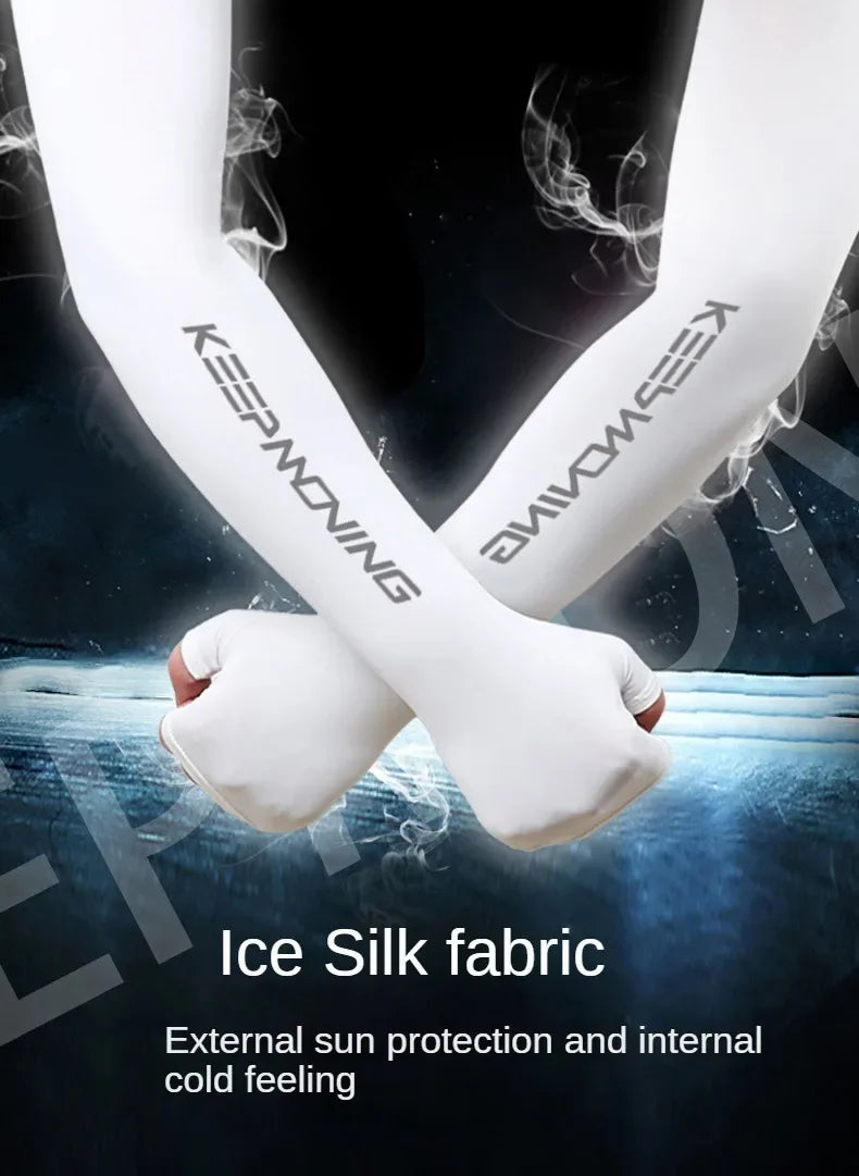 UV Protection Ice Silk Arm Sleeves – Cooling Cycling & Sports Sleeves for Men & Women