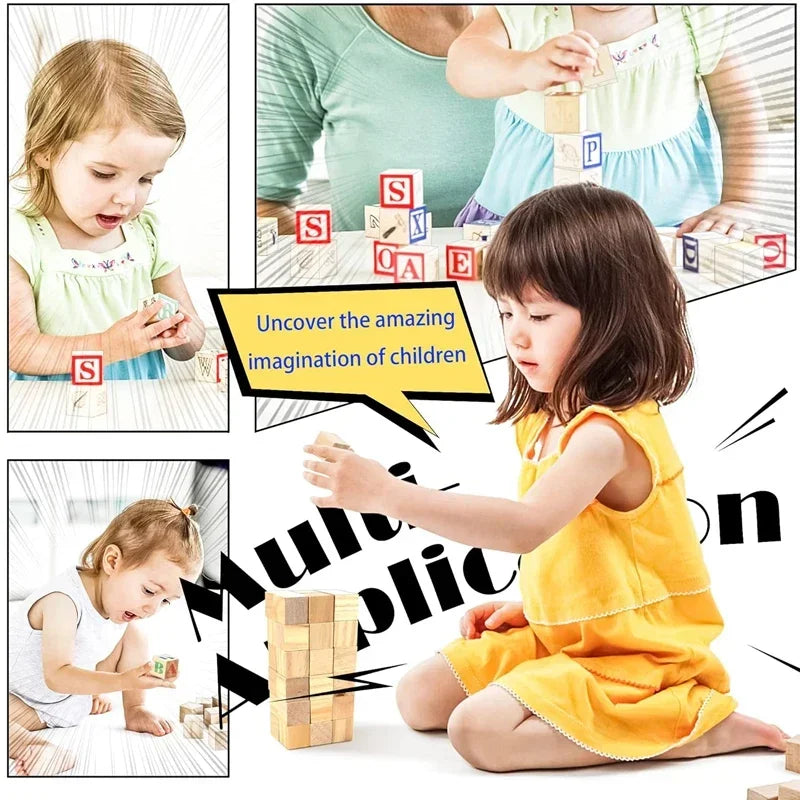 Unfinished Wood Cubes for Crafts | 12pcs 3.5cm Natural Pine Square Blocks | DIY Painting, Decor & Party Projects