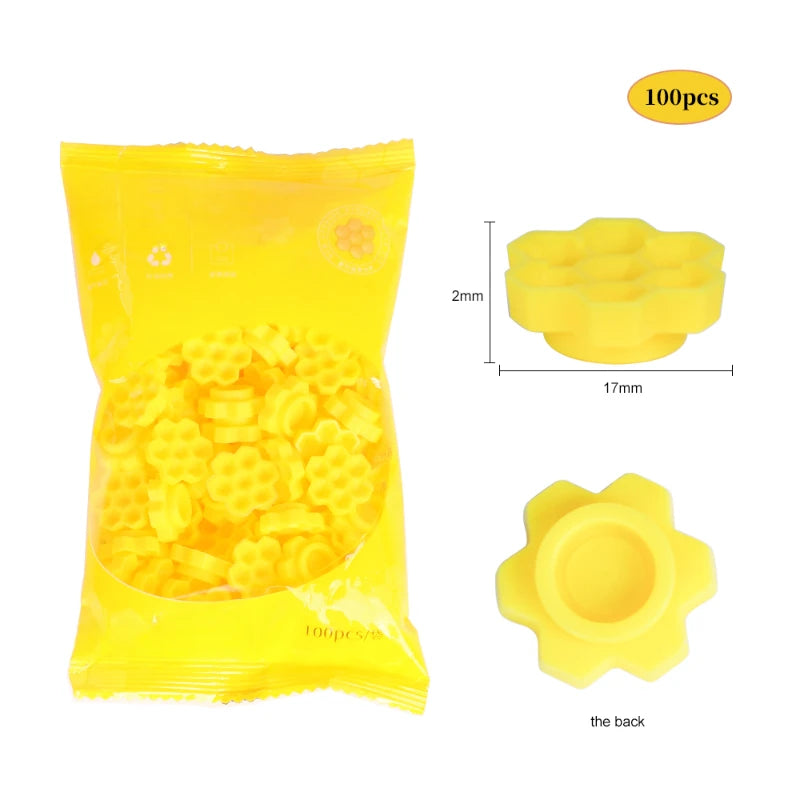 100pcs Eyelash Extension Glue Cup Honeycomb Shaped Tattoo Ink Pigment Holder Container Grafting Eyelashes Auxiliary Makeup Tool