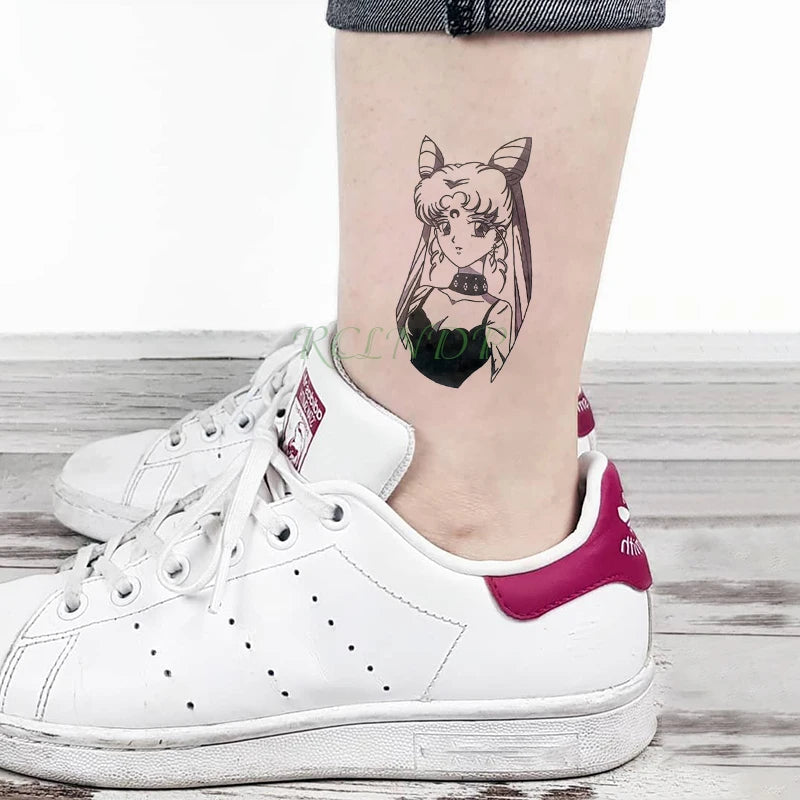 Anime Fire Flame Temporary Tattoo – Waterproof Flash Tattoo for Kids, Men & Women