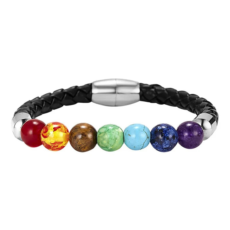 Reiki Healing Stone Bracelet For Women Men Yoga Meditation Jewelry Handmade Woven Natural Crystal Beads Bracelet Bangle