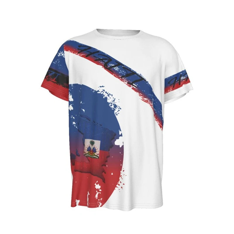 Haiti Flag 3D Print T-Shirt – Quick Dry Sports Tee for Men & Women