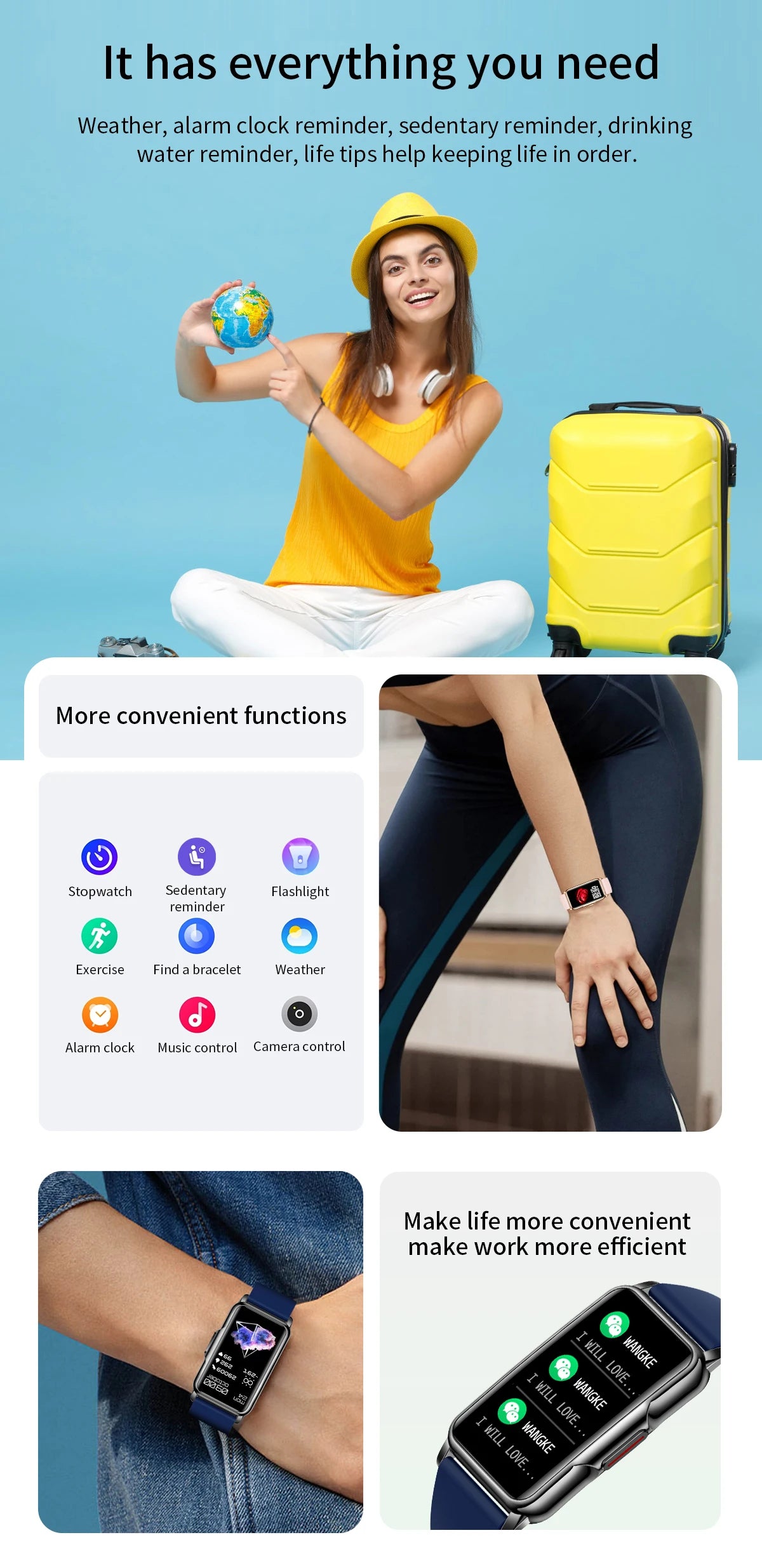 LIGE Women's Smartwatch – 1.47" Bluetooth Fitness Bracelet with Blood Oxygen & Sleep Monitor