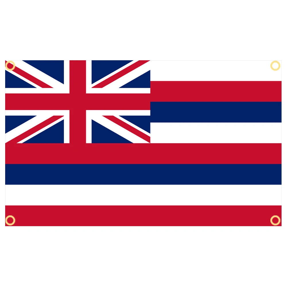 Hawaii State Flag Banner – Polyester Printed Hawaiian Emblem Flag for Indoor & Outdoor Decor