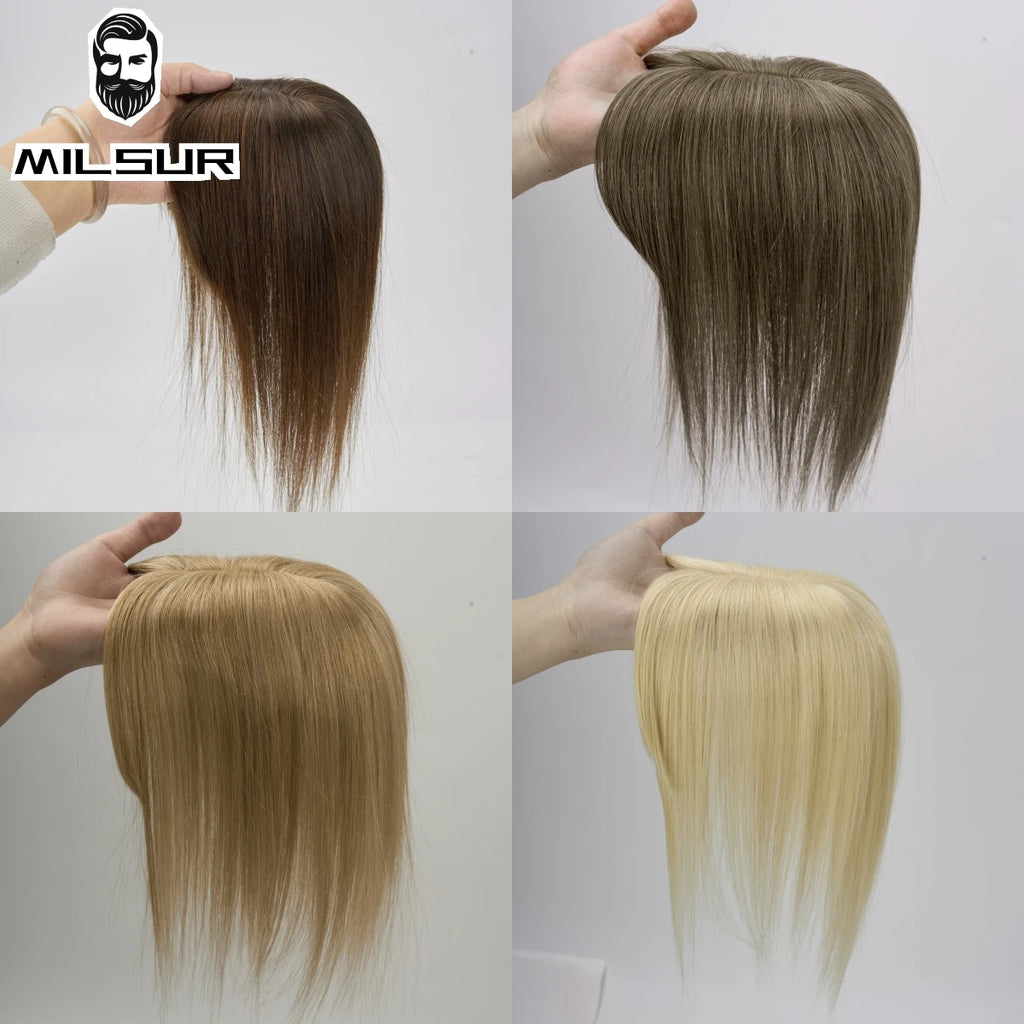 Clip-In Human Hair Topper | 100% Brazilian Remy Hair | Straight 10'' | 7x11cm Silk Base