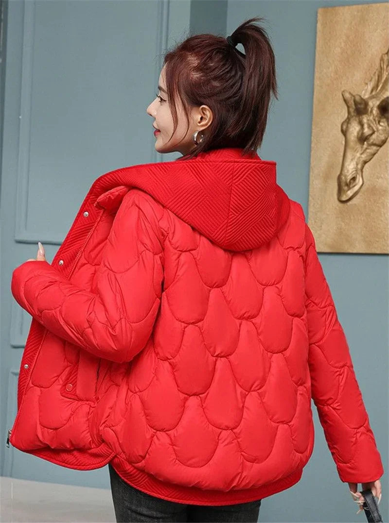 Women's Thick Padded Winter Parka – Warm Loose Jacket for Snow & Cold Weather