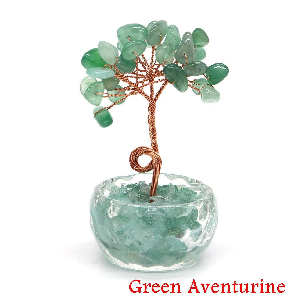 Crystal Money Tree | Natural Gemstone Healing Stone Feng Shui Decor | Copper Wire Wrapped | 1, 5 or 10 Pack