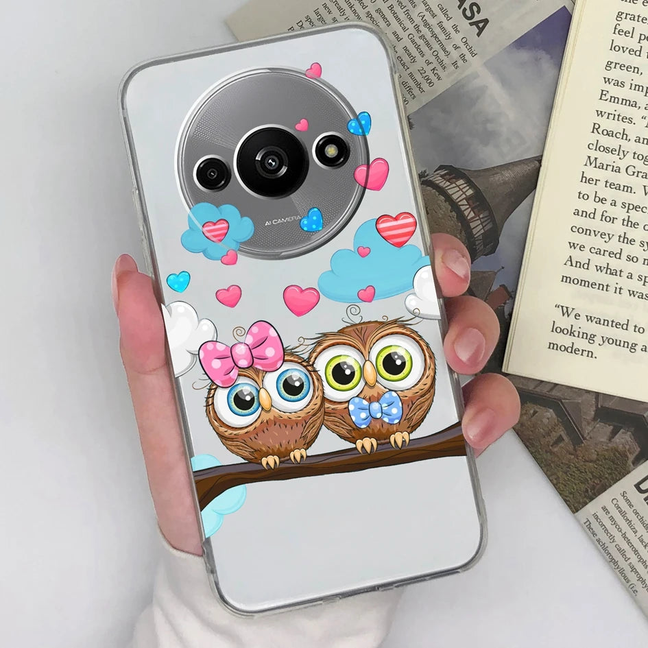 Xiaomi Redmi A3 Phone Case – Butterfly Coloured Drawing Back Cover with Screen Protector