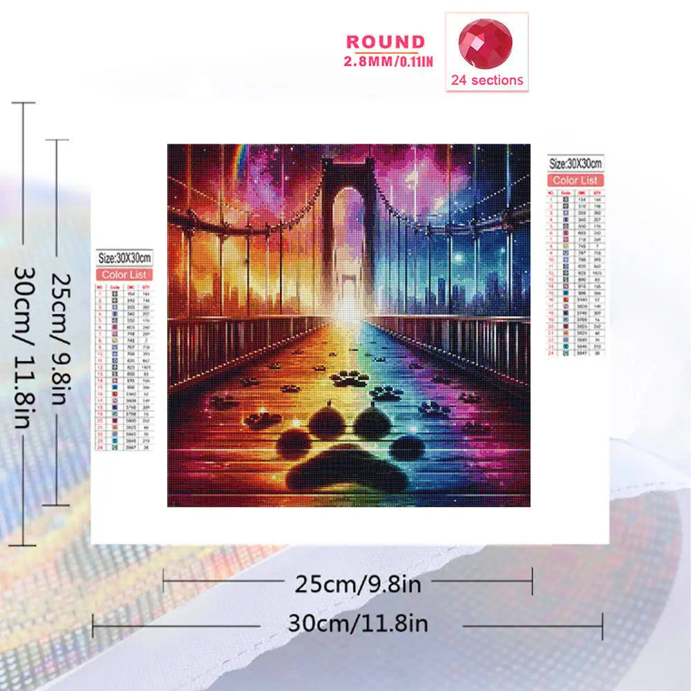 EverShine Diamond Painting Bridge Landscape Kit | 5D DIY Full Drill Diamond Embroidery | Stress-Relief Craft & Home Decor