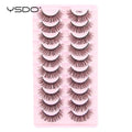 Lashes 3/10 Pairs Half Lashes Cat Eye Natural Long Lashes 3D Mink Eyelashes Full Strip Lashes Makeup Extension Tools
