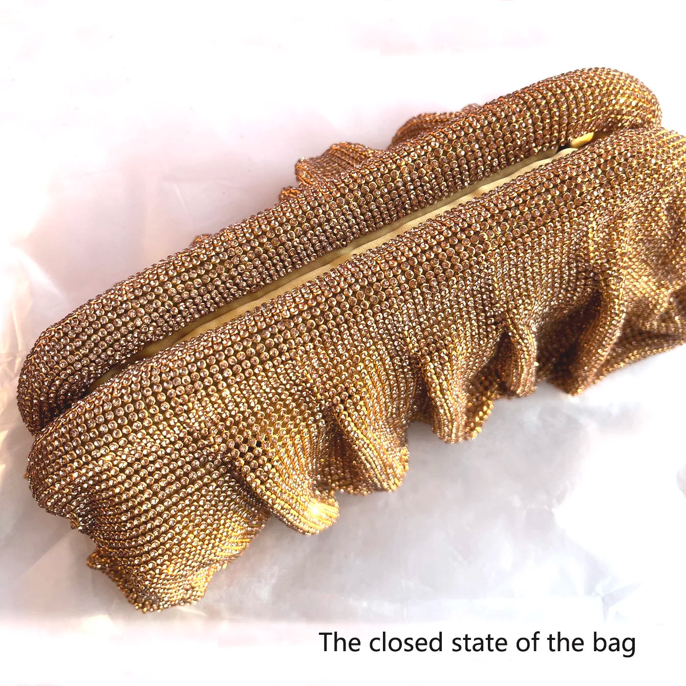Shiny Rhinestones Handmade Evening Clutch Bags New Folds Purses and Handbags Luxury Designer Wedding Party High Quality