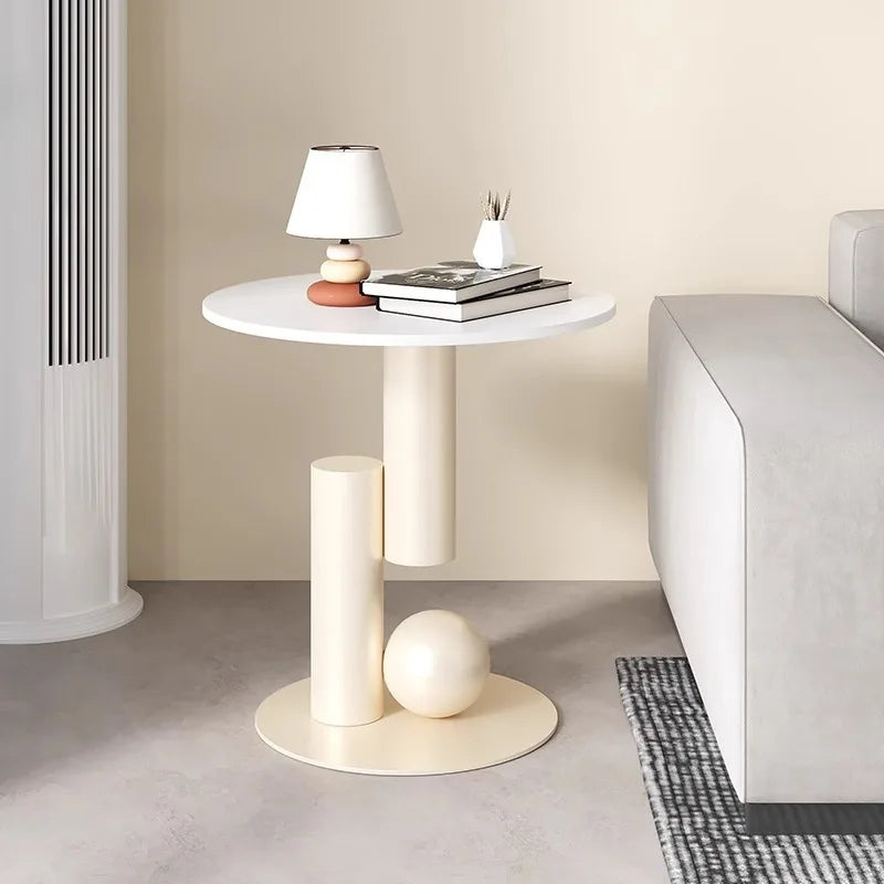 Living Room Sofa, Coffee Table & Side Cabinet Set – Light Luxury Balcony Bedside Furniture