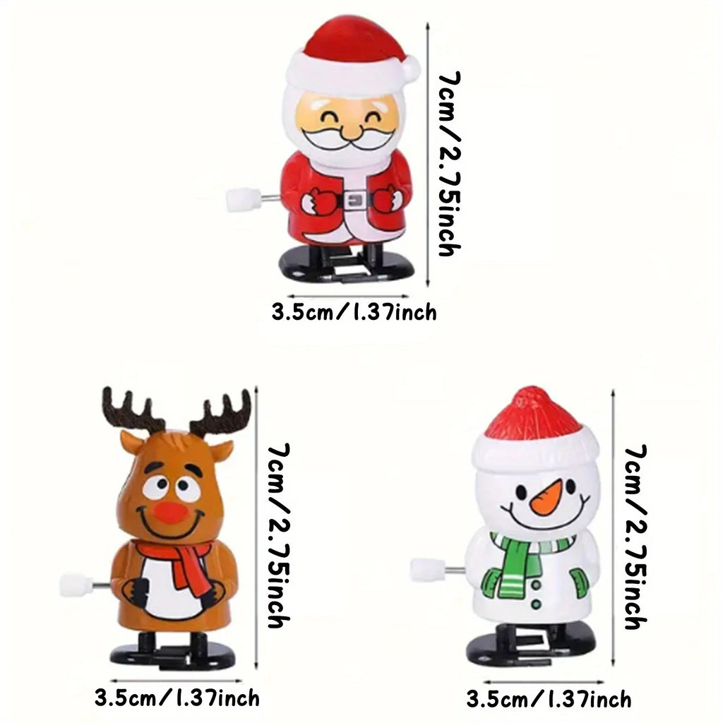 Wind-Up Jumping & Walking Figurines | Santa Claus & Snowman Clockwork Toys | Christmas Party Favors & Home Decor Ornaments
