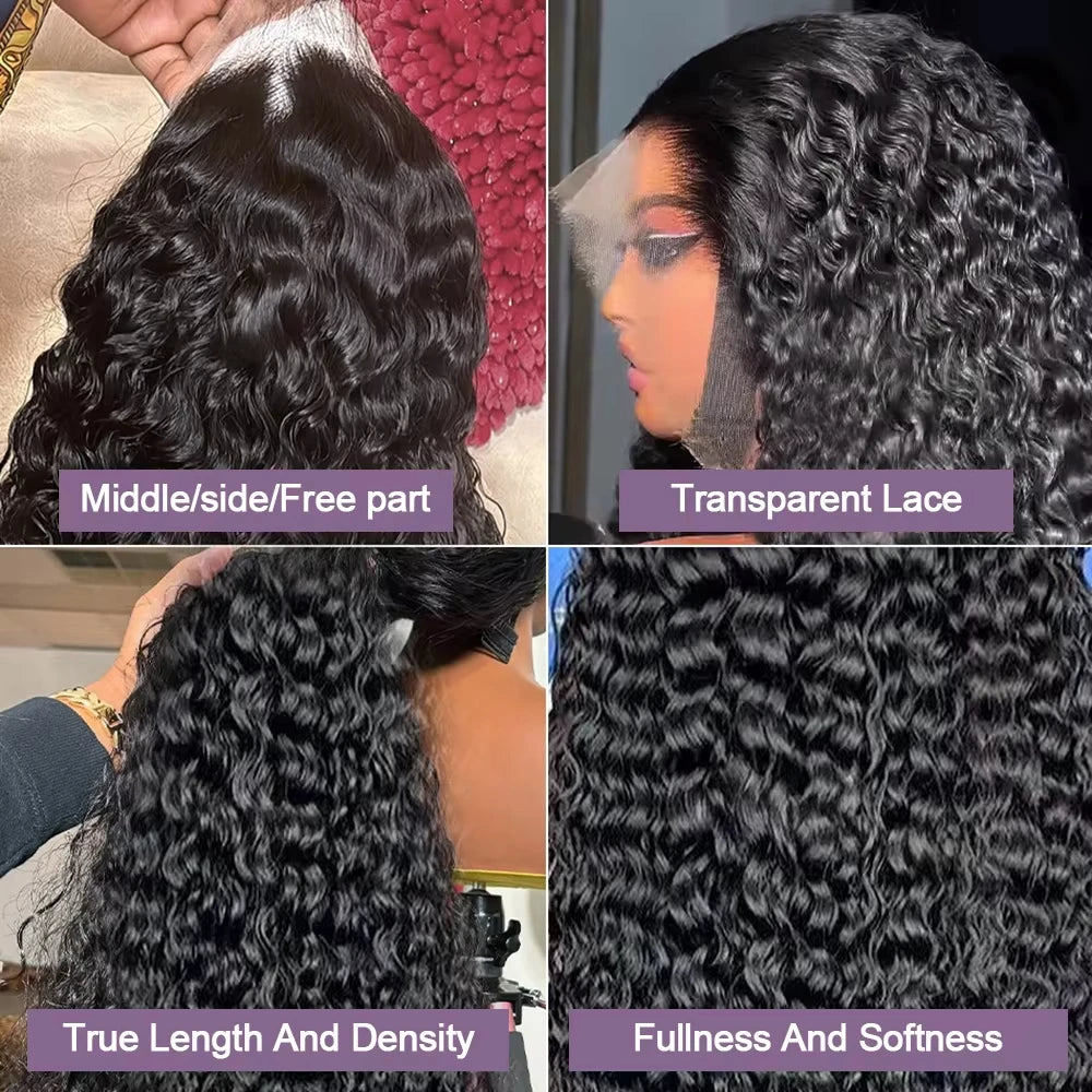 13x6 HD Curly 250% Density 30 42 Inch Lace Front 5x5 Glueless Wigs Human Hair Wigs Deep Wave 13x4 Lace Frontal Wig Ready To Go