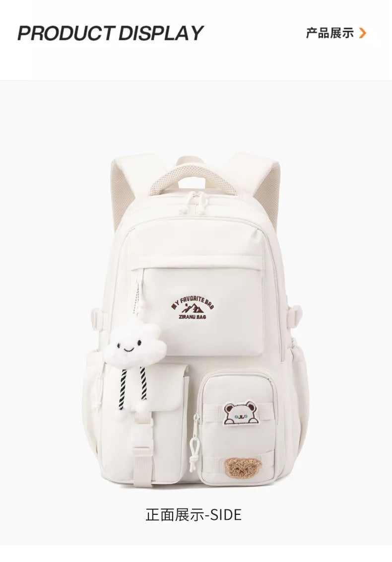 Korean Style Daily Backpack For Women Packsack Waterproof nylon Fabric Travel Backpacks Girls School Bag Teenagers Casual Bags