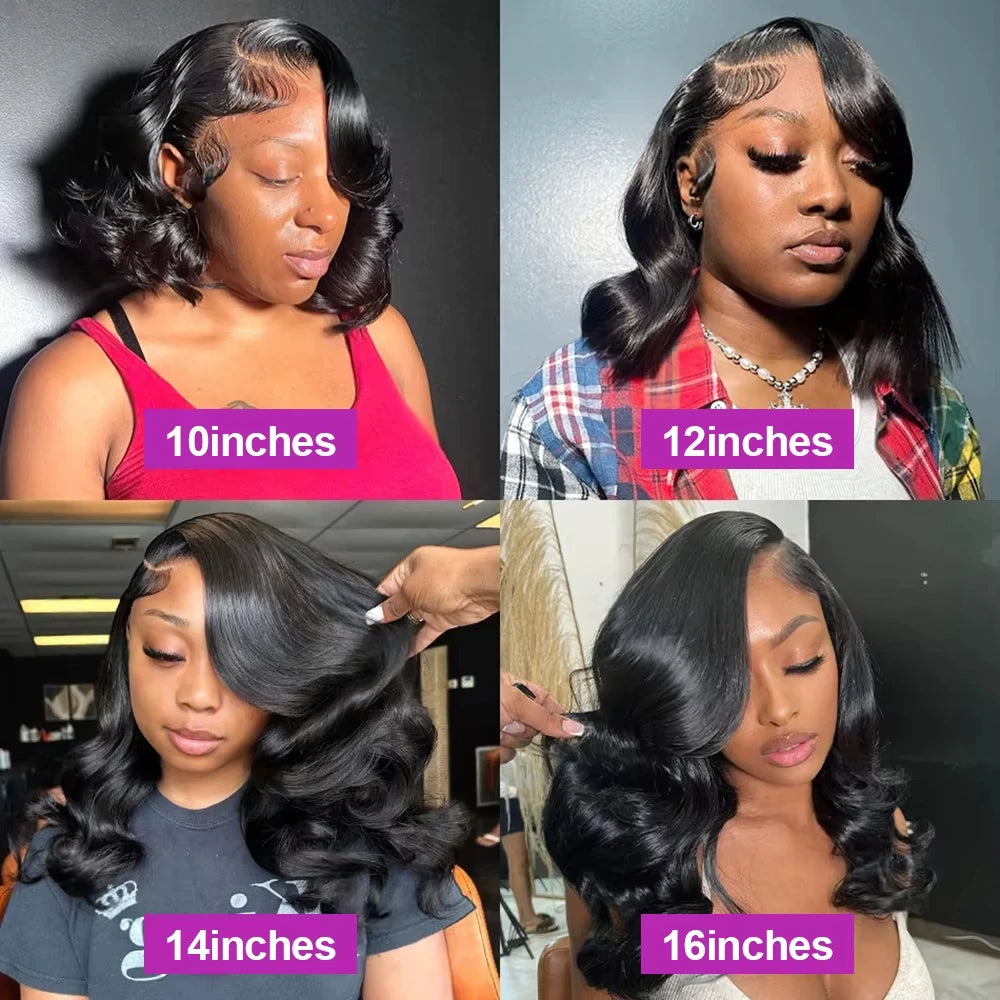 210 Density Bob Wig Human Hair 13x6 HD Lace Wigs Body Wave Human Hair Wig pre plucked Pre Cut Brazilian Lace Front Wig For Women