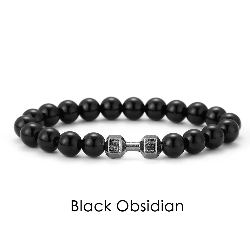 Natural Volcanic Stone Bracelet – Matte Black Lava Bead Fitness Bracelet for Men & Women