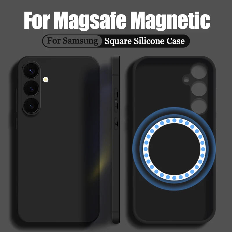 Magnetic Samsung Galaxy Phone Case – Soft MagSafe Wireless Charging Cover for S25, S24, S23, A56, A55, A16, A15
