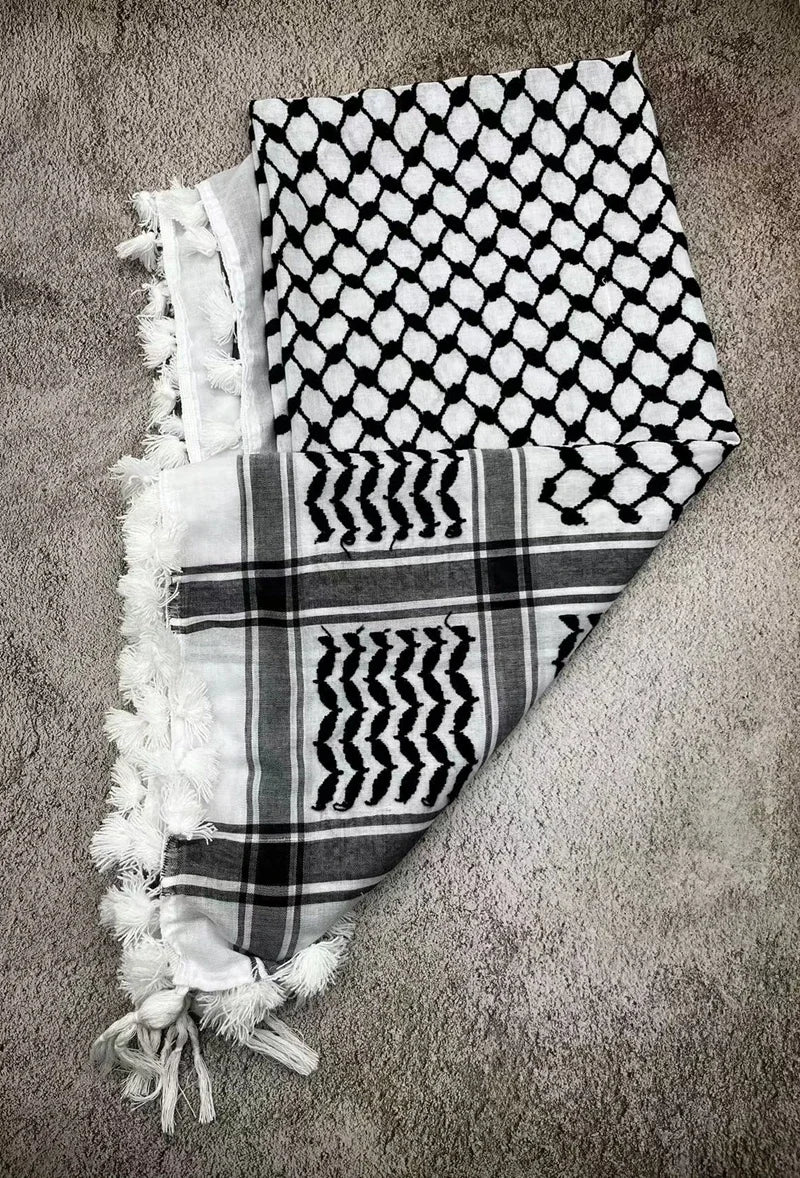 Traditional Palestinian Keffiyeh – Premium Arabic Kufiya Scarf for Men & Women