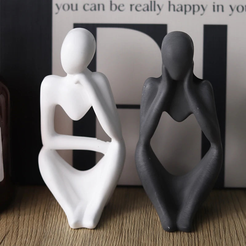Thinker Statue Silicone Mold | 3D DIY Resin & Plaster Abstract Figure Mould | Nordic Home Decor Craft