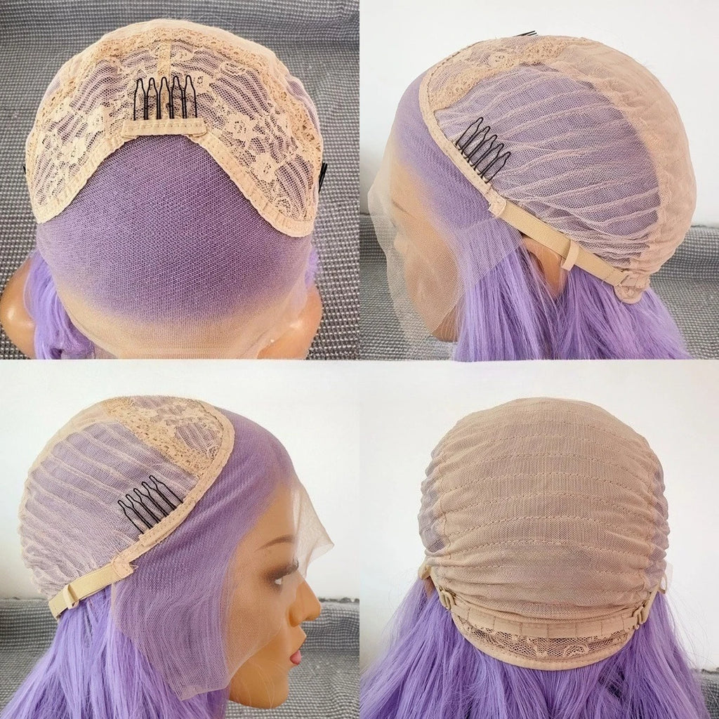 Rose Pink Wig for Women 13*4 Cosplay Wig 26inch Long Straight Hair Wigs Synthetic Lace Wigs Natural Hairline for Daily Use 가발