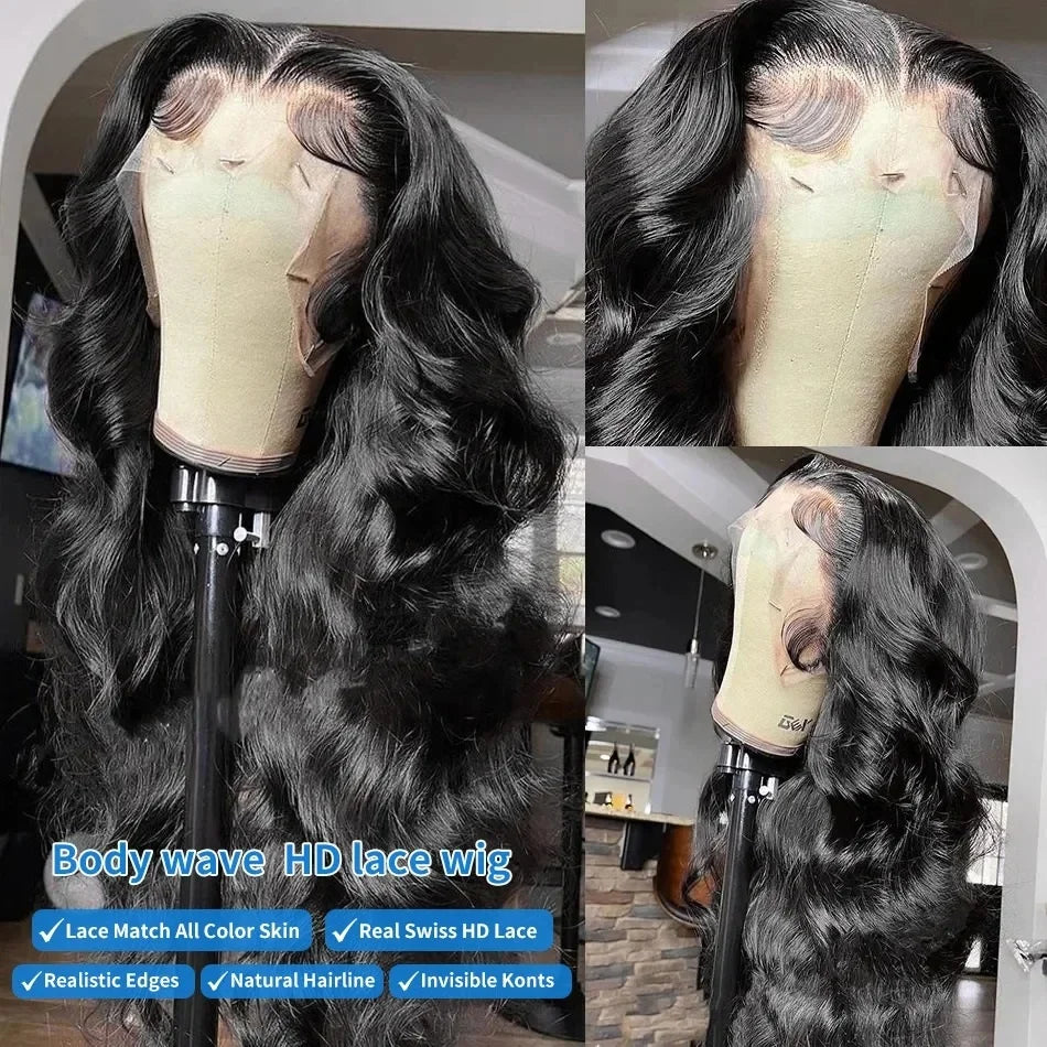 40 Inch Body Wave 13x4 13x6 HD Lace Frontal Wigs Human Hair 300 High Density Body Wave Lace Front Wig For Women Brazilian Hair