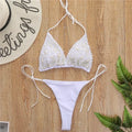 Pearl Bikini String Thong Swimsuit – Y2K Kawaii Two-Piece Swimwear
