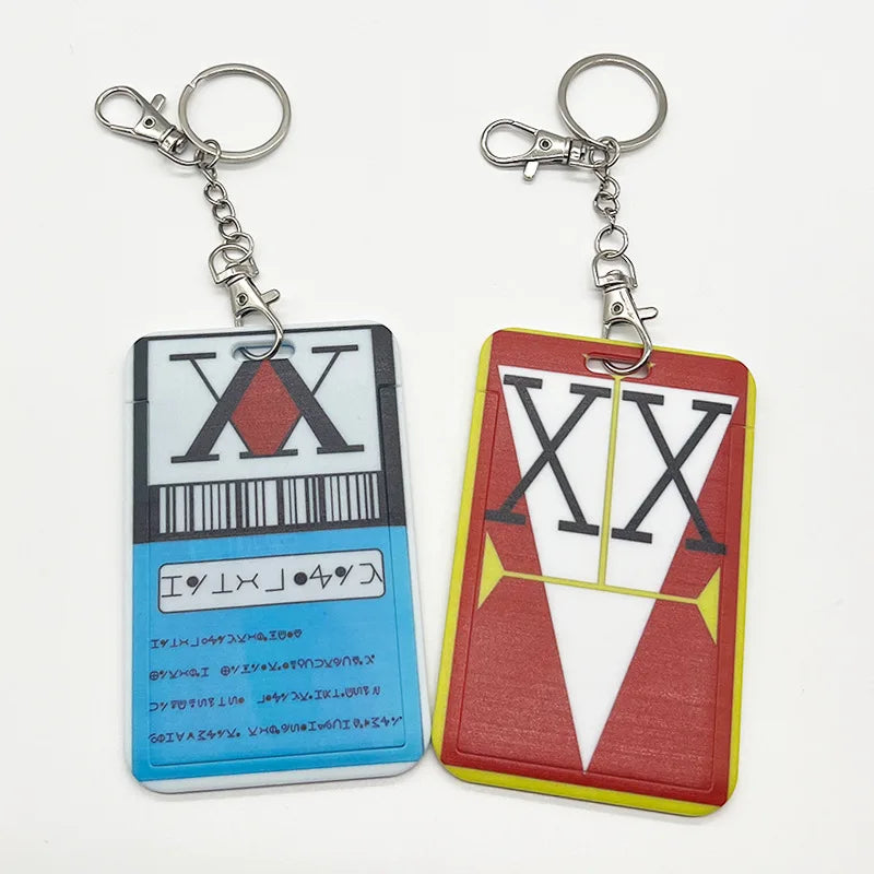 Anime Hisoka Kurapika Killua Zoldyck Cosplay License Card Holders PVC Card Set Cover Case Key Chain Pendant Keychains Prop