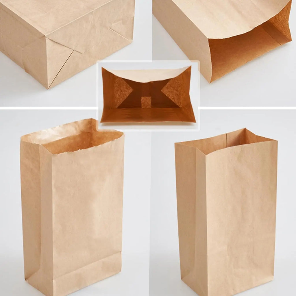 Paper Lunch Bags 50/100PCS Kraft Paper Sandwich Bags for Bread Snack Small Paper Grocery Bags Food Packaging Take Away Bag