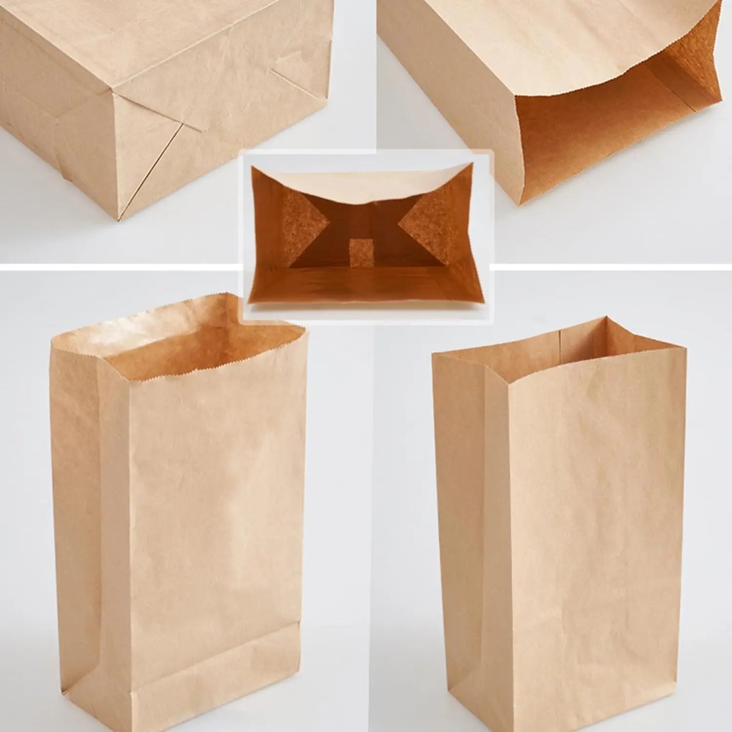 Paper Lunch Bags 50/100PCS Kraft Paper Sandwich Bags for Bread Snack Small Paper Grocery Bags Food Packaging Take Away Bag