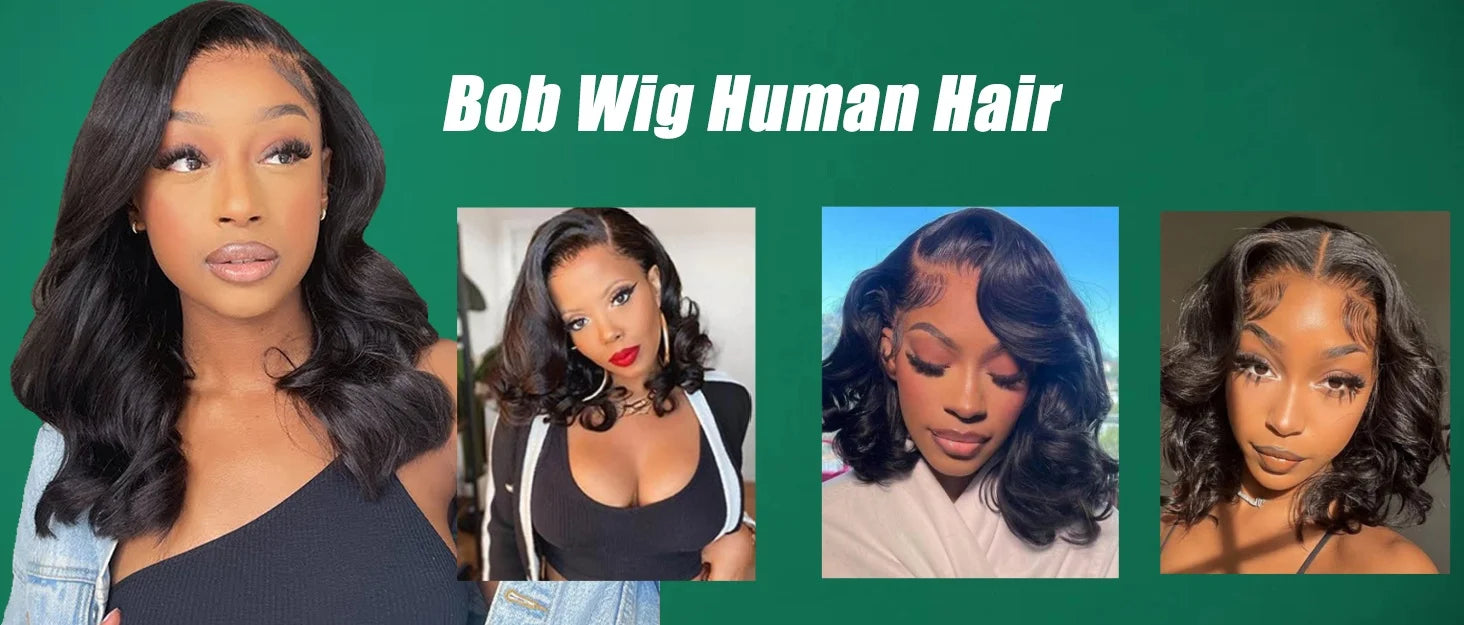 210 Density Bob Wig Human Hair 13x6 HD Lace Wigs Body Wave Human Hair Wig pre plucked Pre Cut Brazilian Lace Front Wig For Women