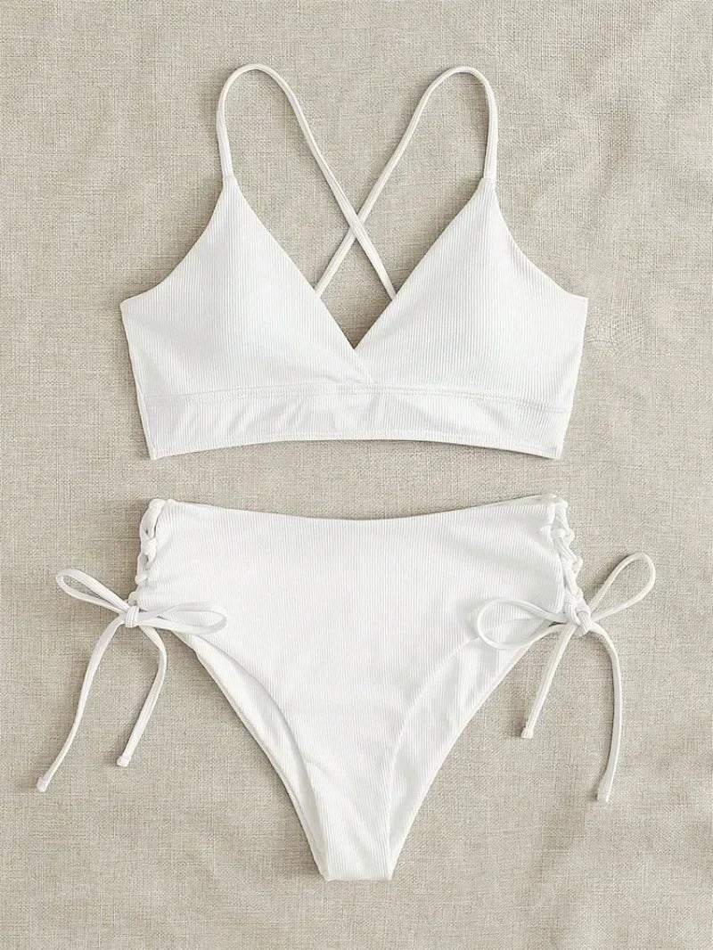 Sexy Bandage High Waist Brazilian Bikini Set – Women's Swimsuit