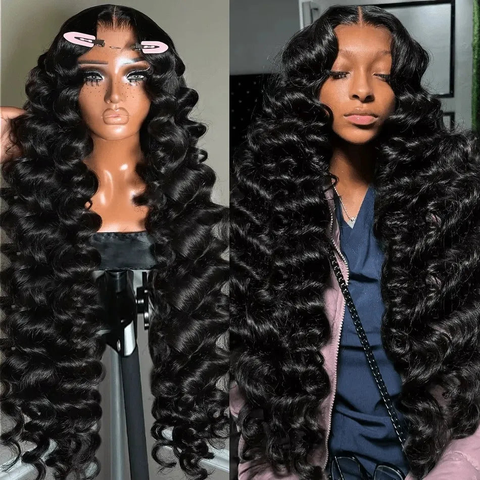 Loose Waves Wig Human Hair Curly Body Wave Human Hair Wigs 13x6 Hd Lace Frontal Wig 250 Density Brazilian With Bleached Knots