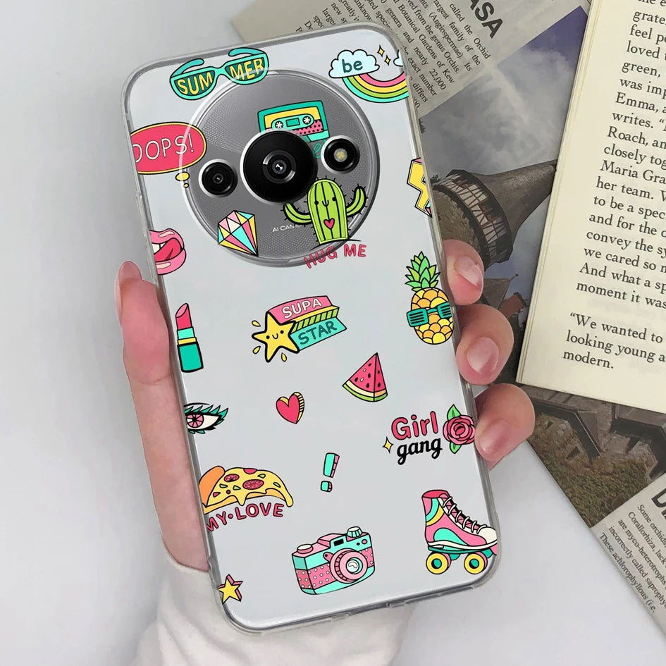 Xiaomi Redmi A3 Phone Case – Butterfly Coloured Drawing Back Cover with Screen Protector