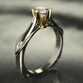 Personalized Bicolor Women's Wedding Ring – Luxurious Cubic Zirconia Proposal Ring