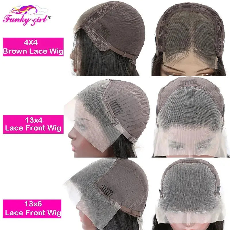 Deep Wave 13x4 Lace Frontal Human Hair Wig For Women PrePlucked Brazilian Transparent Lace Front Wigs Cury 4x4 Lace Closure Wig