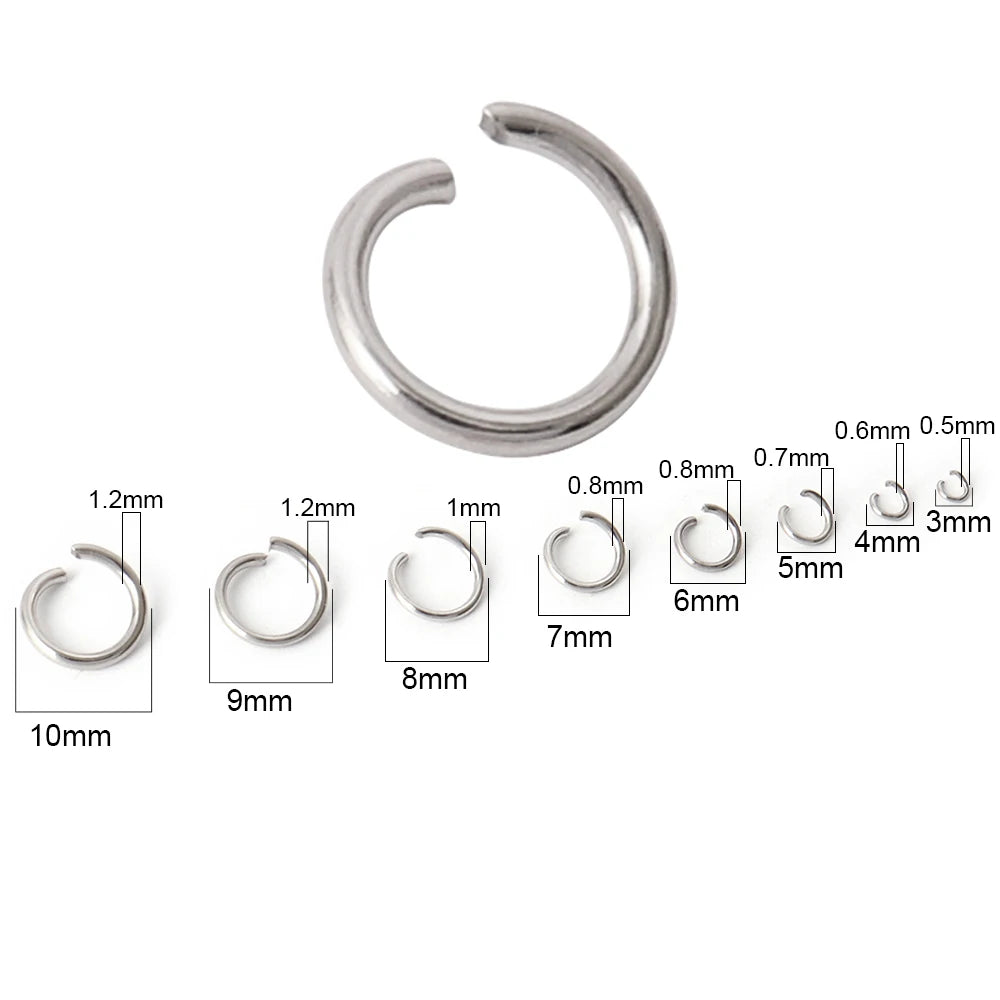 100-200pcs/lot Stainless Steel Open Jump Rings Split Rings Connectors For DIY Jewelry Making Supplies Accessories Wholesale