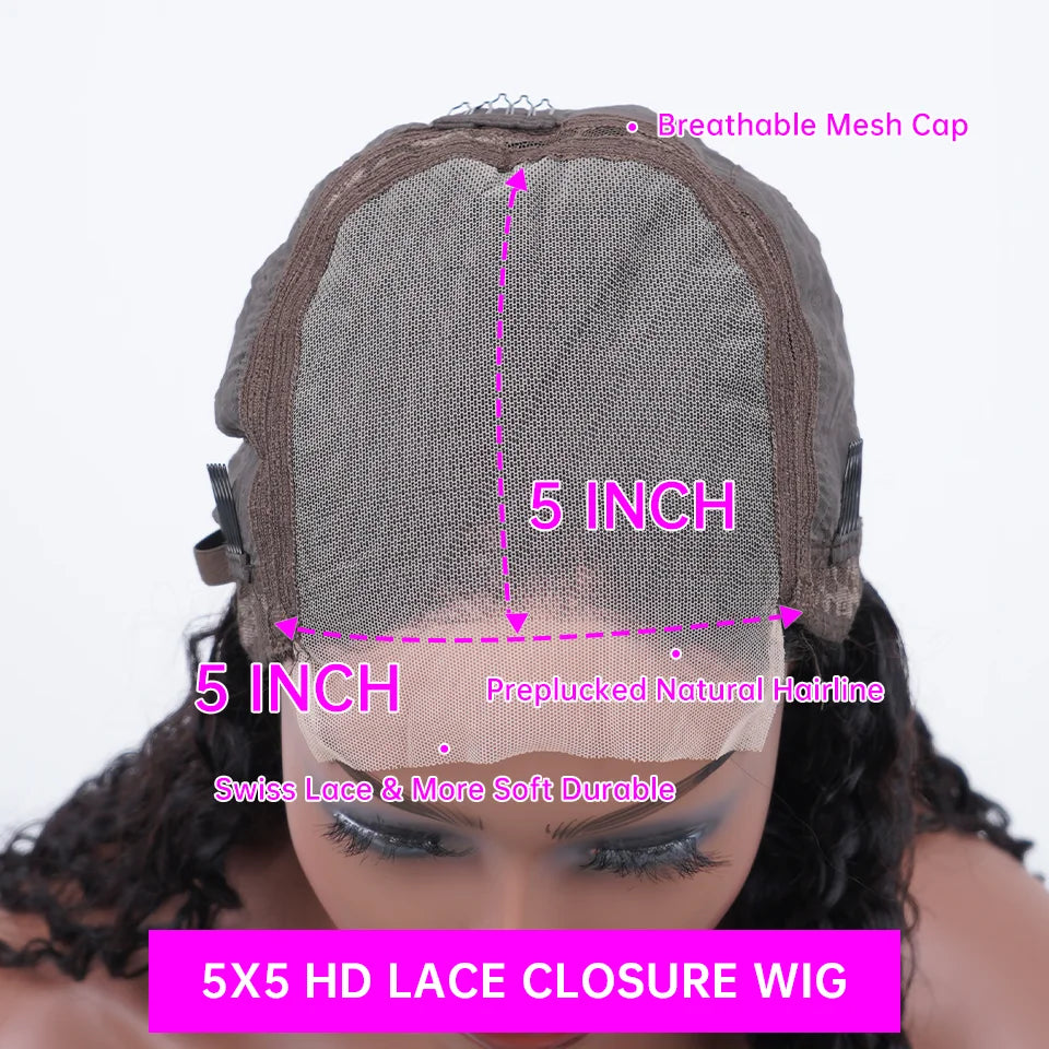 Colored Chocolate Brown Curly 13x4 Lace Front Human Hair Wig 13x6 Brazilian Deep Wave Transparent Lace Frontal Wig