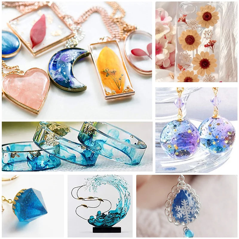 1:1 Crystal Clear Epoxy Resin Kit High Gloss & Bubbles Free Art Resin Supplies for Coating and Casting Craft DIY Jewelry Making