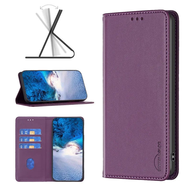 Luxury Leather Flip Phone Case for Xiaomi – Premium Wallet Cover with Card Slots