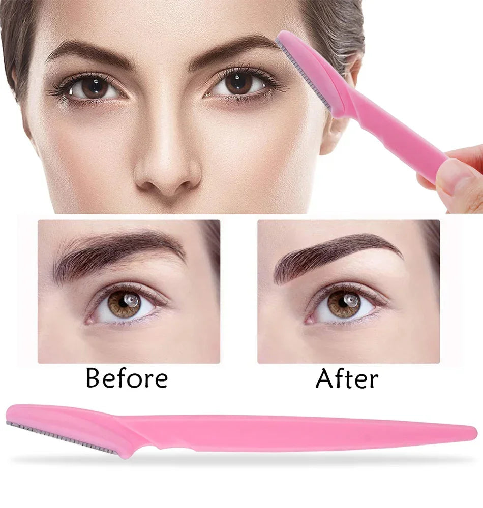 Portable Eyebrow Trimmer Blade Women's Face Shaver Safety Knife Makeup Scraper Hair Removal Tool for Eyebrow Epilation