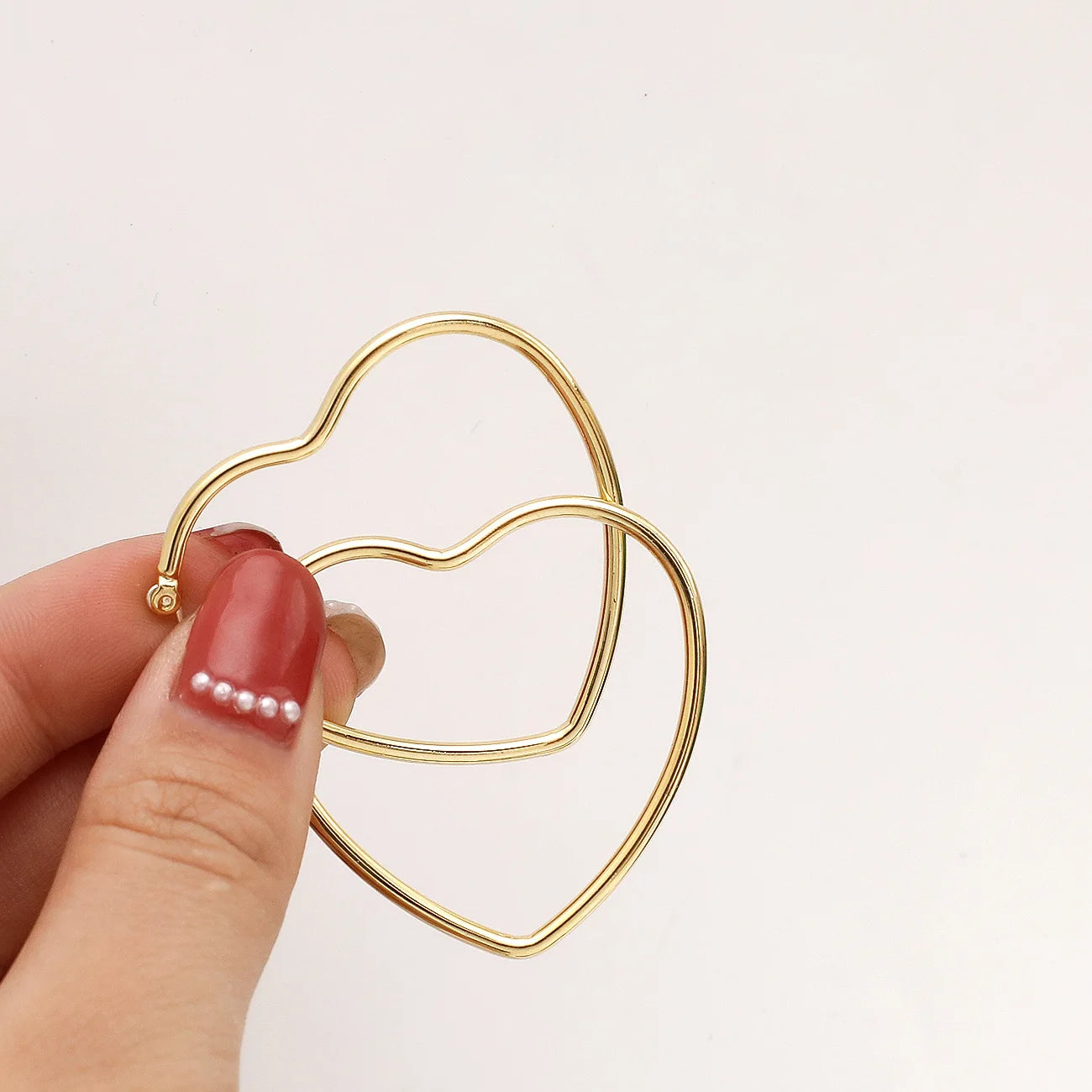 Minimalism Metal Heart Hoop Earrings for Women Golden Silver Color Fashion Love Dangle Earrings Party Romantic Statement Jewelry